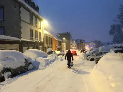 L'établissement Les cascades en hiver