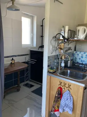 Cuisine ou kitchenette dans l'établissement Le rêve chrysalide
