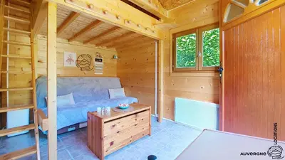 Coin salon dans l'établissement Chalet Hestia
