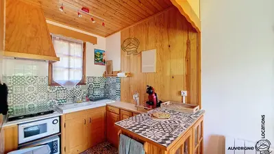 Cuisine ou kitchenette dans l'établissement Chalet Hestia