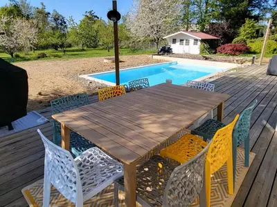 Piscine de l'établissement Chambres d'hôtes avec piscine pour max 4 adultes ou 2 adultes et 3 enfants ou située à proximité