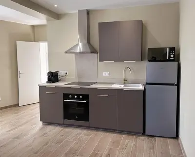 Cuisine ou kitchenette dans l'établissement Charmant T2 tout confort