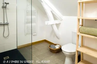 Salle de bains dans l'établissement A l'OMBRE du SORBIER