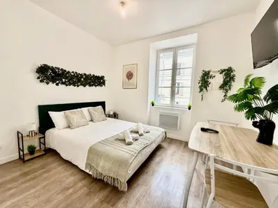 Un ou plusieurs lits dans un hébergement de l'établissement Studio 2 cosy Av Garibaldi - DABNB
