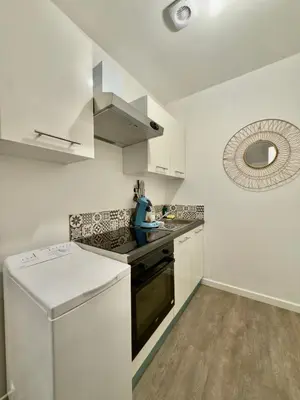Cuisine ou kitchenette dans l'établissement Studio 4 lumineux Av Garibaldi - DABNB