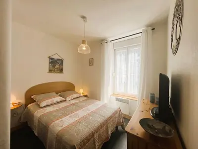 Télévision ou salle de divertissement dans l'établissement Appartement T2 au Mont-Dore, proche Thermes, 4 pers - FR-1-608-294
