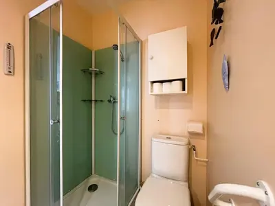 Salle de bains dans l'établissement Appartement T2 au Mont-Dore, proche Thermes, 4 pers - FR-1-608-294