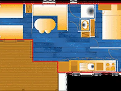Plan de l'établissement Mobil home cosy avec terrasse et cuisine équipée - API-1-52-339