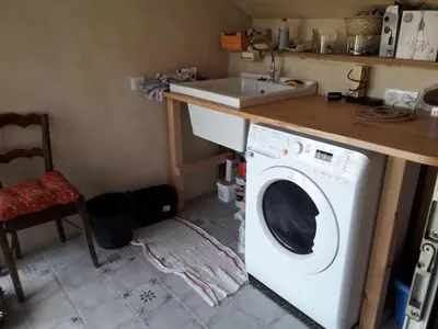 Cuisine ou kitchenette dans l'établissement Edredons et champignons