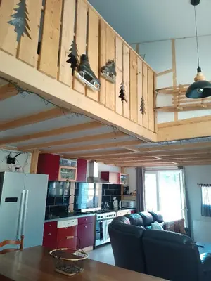 Cuisine ou kitchenette dans l'établissement Refuge chaleureux pour des vacances en famille