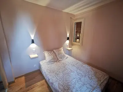 Un ou plusieurs lits dans un hébergement de l'établissement Chalet 4-6 Le temps d une pause au Olivier