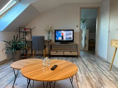 Télévision ou salle de divertissement dans l'établissement Appartement centre ville