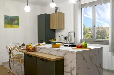 Cuisine ou kitchenette dans l'établissement Domaine de la Boria