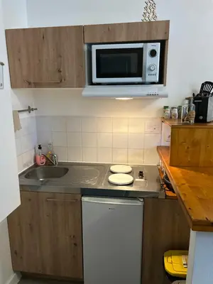 Cuisine ou kitchenette dans l'établissement Studio dans l'ancien Palace du Mont-Dore