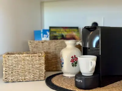 Plateau bouilloire dans l'établissement Chez Guytou