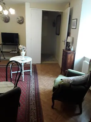 Télévision ou salle de divertissement dans l'établissement Appartement dans Maison de Bourg