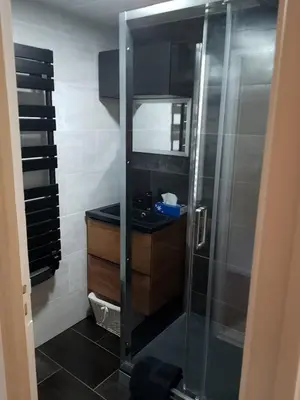 Salle de bains dans l'établissement Appartement proche de la Mairie