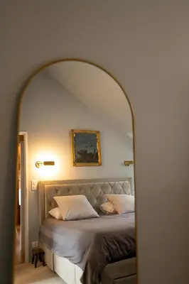 Un ou plusieurs lits dans un hébergement de l'établissement Charming accommodation for families, Ségur-le-Château