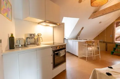 Cuisine ou kitchenette dans l'établissement Charming accommodation for families, Ségur-le-Château