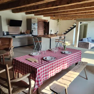 Cuisine ou kitchenette dans l'établissement La Grange d'Olivier