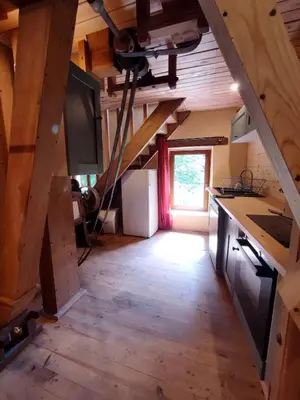 Cuisine ou kitchenette dans l'établissement Le Moulin de la Hire