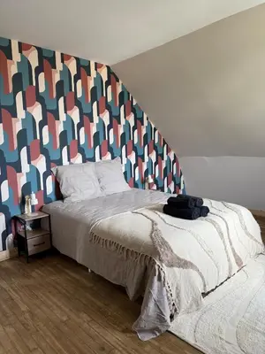 Un ou plusieurs lits dans un hébergement de l'établissement Appartement lumineux 4 personnes, Puy Mary