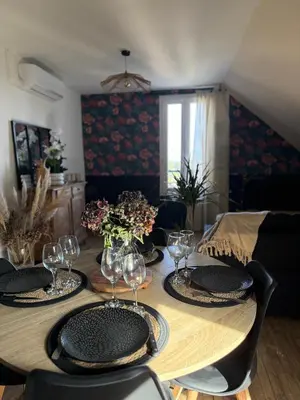 Coin salon dans l'établissement Appartement lumineux 4 personnes, Puy Mary