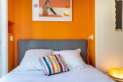 Un ou plusieurs lits dans un hébergement de l'établissement Le Pop-up, Spacieux-Hyper centre-Lumineux