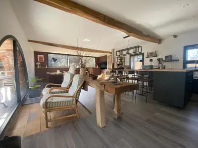 Cuisine ou kitchenette dans l'établissement La Vieille Scierie