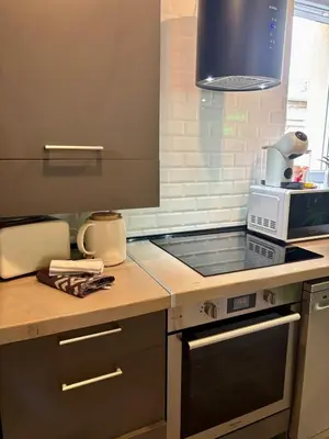 Cuisine ou kitchenette dans l'établissement Casa Jungle - Le Studio Végétal - Confort & Design