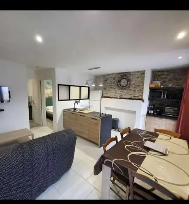 Coin salon dans l'établissement Appartement rdc maison Ed Den