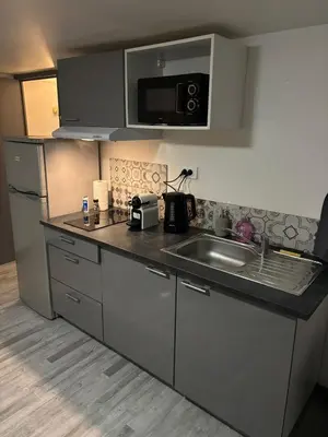 Cuisine ou kitchenette dans l'établissement Le Nid du Sablard