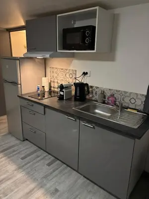 Cuisine ou kitchenette dans l'établissement Le Nid du Sablard
