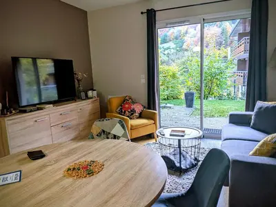 Coin salon dans l'établissement Apartement A1 le Mont dore 63240
