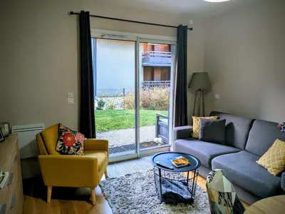 Coin salon dans l'établissement Apartement A1 le Mont dore 63240