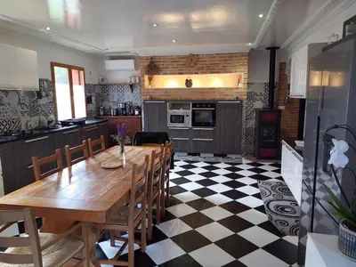 Cuisine ou kitchenette dans l'établissement Villa Ines
