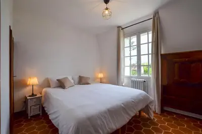 Un ou plusieurs lits dans un hébergement de l'établissement Manoir la Colombière, exceptional cottage, 25 peoples