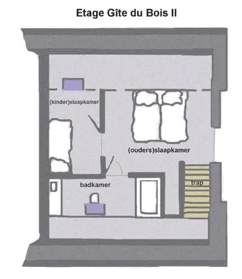 Plan de l'établissement Maison van Stijn, Gite du Bois I & Gite du Bois II