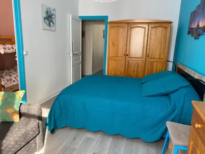 Un ou plusieurs lits dans un hébergement de l'établissement Appartement 6 personnes au cœur de La Bourboule - FR-1-858-23
