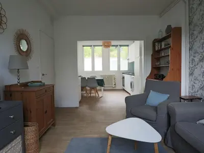 Coin salon dans l'établissement Appartement Les Agapanthes, 3*, 5 pers, Jardin clos, Conciergerie - FR-1-858-26