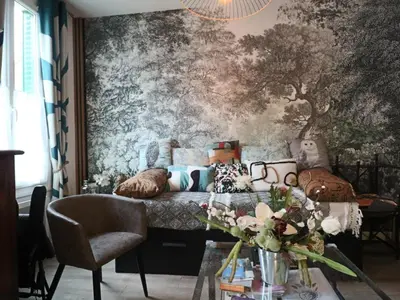 Coin salon dans l'établissement Appartement 3* pour 6 pers, calme, proche thermes - FR-1-858-30