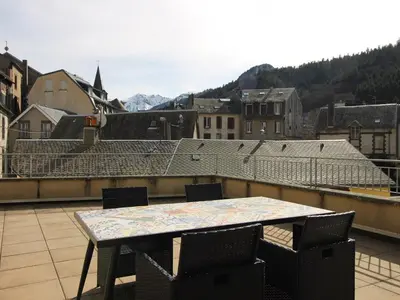 Vue générale sur la montagne ou vue sur la montagne depuis l'appartement