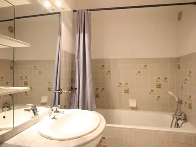 Salle de bains dans l'établissement Appartement F2 au dernier étage avec balcon, wifi et parking - FR-1-415-187