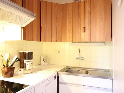 Cuisine ou kitchenette dans l'établissement Duplex spacieux au Mont-Dore avec parking privé - FR-1-415-177