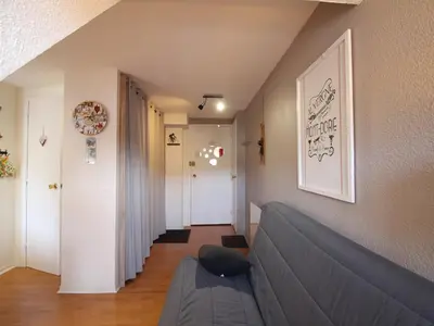 Coin salon dans l'établissement Appartement F1 bis au centre avec WIFI, animaux acceptés - FR-1-415-198