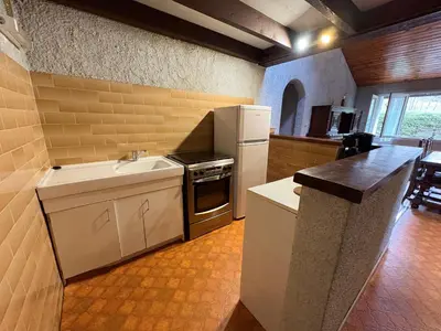 Cuisine ou kitchenette dans l'établissement Maison Usclade Murat-le-Quaire