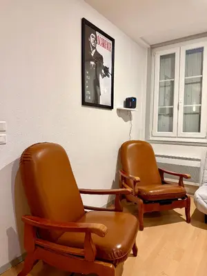 Coin salon dans l'établissement Appartement 4 spacieux Av Georges Dumas - DABNB
