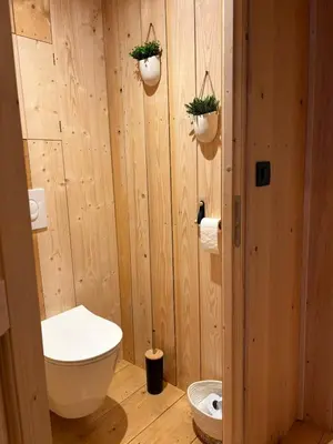 Salle de bains dans l'établissement La Cabane de Sophie - Nature et Calme