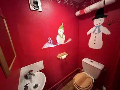 Salle de bains dans l'établissement Appartement esprit montagne