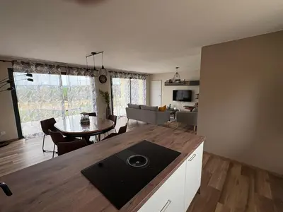 Coin salon dans l'établissement Maison de campagne en Périgord